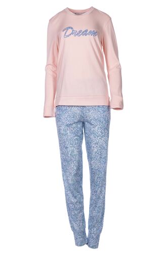 Γυναικεία Πυτζάμα Pink Label - Ροζ μπλούζα - Animal print παντελόνι