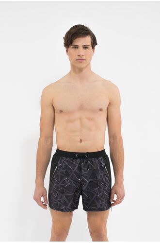 MED Ανδρικό Μαγιό Σορτς - JONATHAN - Μαύρο - Γκρι Print