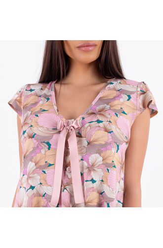 Γυναικεία πυτζάμα Claire Katrania - Κάπρι - Ροζ Φλοράλ