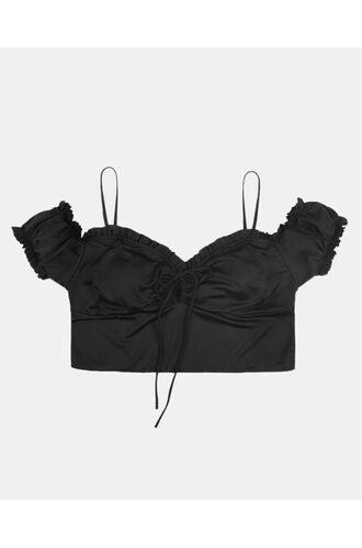 Μαγιό Crop Top Rock Club - Bikini Plus Size - Μαύρο