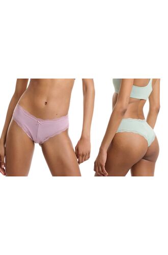 Γυναικείο brazil slip Walk - Δαντέλα - Brief από ίνες bamboo - 2 pack