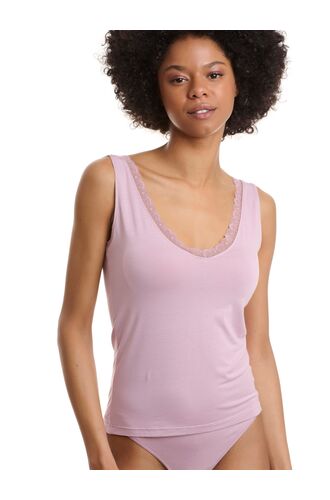 Γυναικείο φανελάκι Walk - Σάπιο μήλο - Top bamboo με φαρδιά τιράντα - Δαντέλα