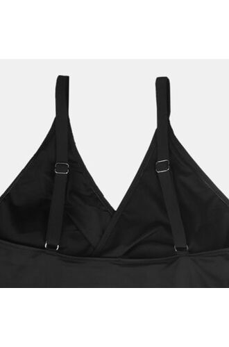 Γυναικείο Plus Size μαγιό ολόσωμο Rock Club - Μαύρο - Κρουαζέ - Cup D/E