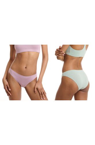 Γυναικείο slip Walk - Brief Μονόχρωμα - Ίνες bamboo - 2 pack