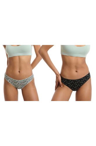 Γυναικείο slip Walk - Multicolor Brief - Ίνες bamboo - 2 pack