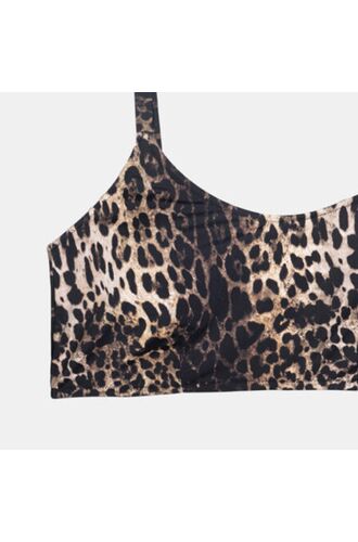 Μαγιό Crop Top Rock Club - Animal print Bikini - Plus Size