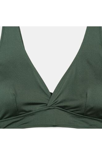 Μαγιό Crop Top Rock Club - Κυπαρισσί Bikini κρουαζέ - Plus Size