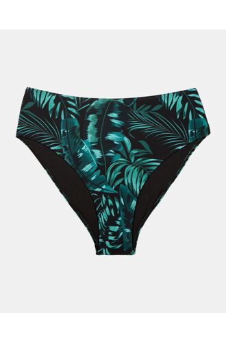 Μαγιό slip Plus Size Rock Club - Κλασικό Palm print - Μπικίνι κανονικό