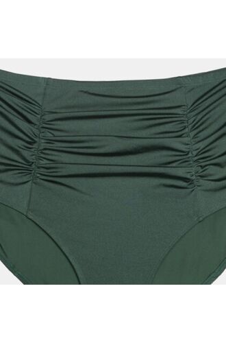 Μαγιό slip Plus Size Rock Club - Ψηλόμεσο Κυπαρισσί - Μπικίνι με σούρες