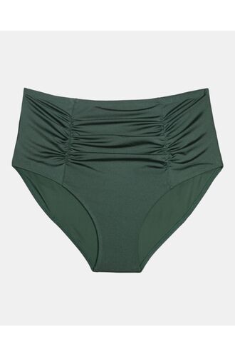 Μαγιό slip Plus Size Rock Club - Ψηλόμεσο Κυπαρισσί - Μπικίνι με σούρες