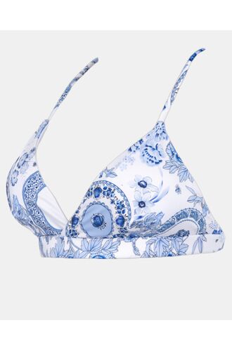 Μαγιό top Rock Club - Porcelain print - Bikini Τρίγωνο με Λάστιχο - Cup C D