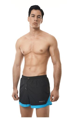 MED Ανδρικό Μαγιό - Σορτς MEL - Μαύρο με μπλε