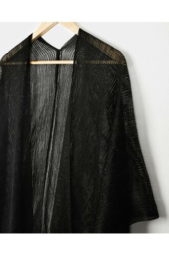 Γυναικείο Κιμονό Shiny Rock Club - Μαύρο με κρόσια