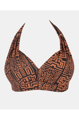 Μαγιό top Τρίγωνο Rock Club - Totem print - Bikini για μεγάλο στήθος - Cup E