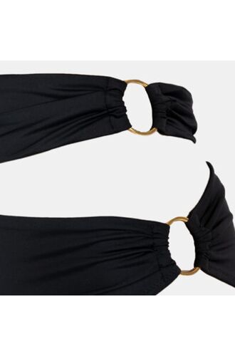 Ψηλόμεσο μαγιό slip Rock Club - Μαύρο - Σλιπ  με κρίκους