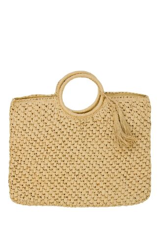 Τσάντα θαλάσσης Rock Club - Χειροποίητη - Πλεκτή - Μπεζ