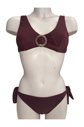 Lida Μαγιό τρίγωνο - Σετ μπικίνι Bronze - Σλιπ Κανονικό Δετό