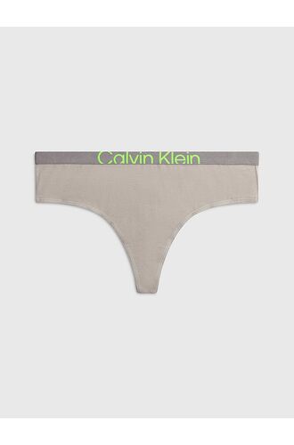 Γυναικείο String  Calvin Klein - Γκρι Thong - Green Flash logo
