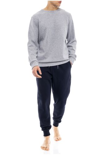 Ανδρική πυτζάμα Pink Label - Γκρι μπλούζα - Μπλε παντελόνι