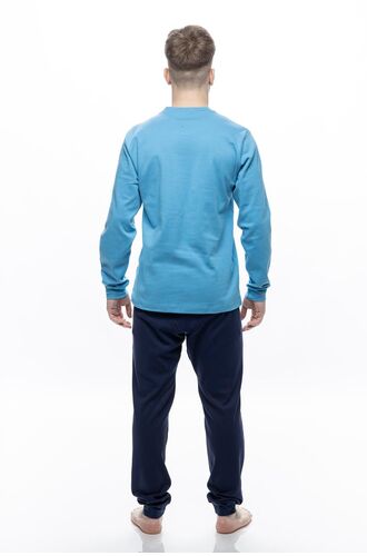 Ανδρική πυτζάμα Galaxy - Μπλε Ραφ -  Navy παντελόνι