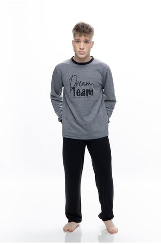 Ανδρική πυτζάμα Galaxy - Ριγέ -  Blue Black παντελόνι