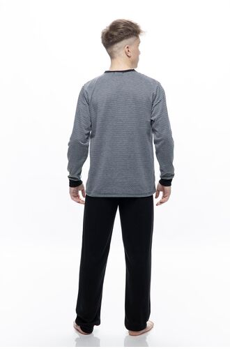 Ανδρική πυτζάμα Galaxy - Ριγέ -  Blue Black παντελόνι