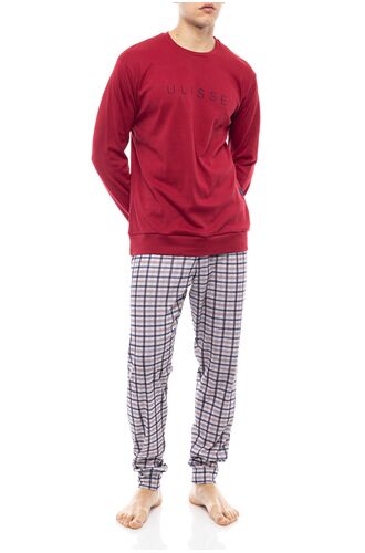Ανδρική πυτζάμα Pink Label - Κόκκινο - Καρό παντελόνιΑνδρική πυτζάμα Pink Label - Κόκκινο - Καρό παντελόνι