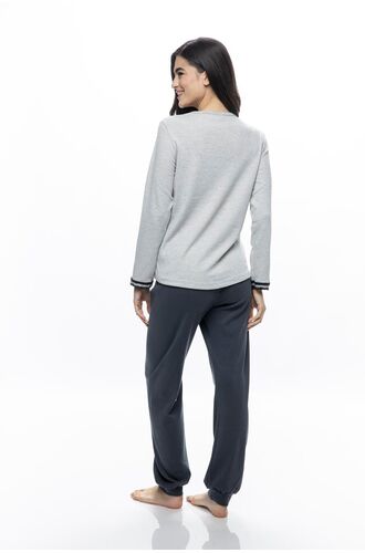 Γυναικεία πυτζάμα Galaxy - Γκρι μελανζέ - Γκρι παντελόνι