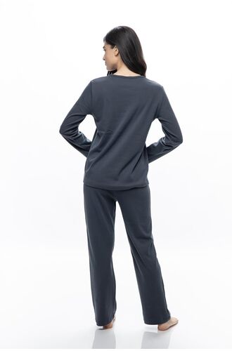 Γυναικεία πυτζάμα Galaxy - Γραφίτη - Βαμβακερή