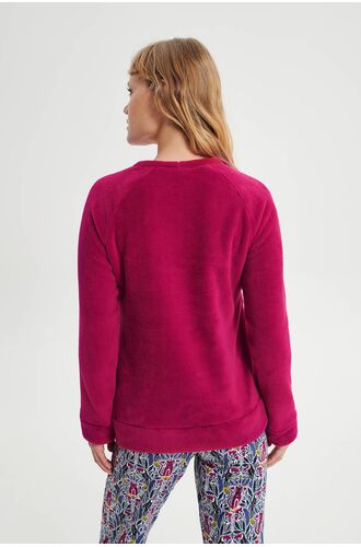 Γυναικεία Πυτζάμα Vamp - Ροζ Εμπριμέ - Βελουτέ