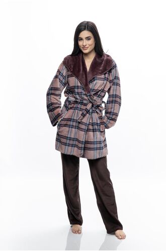 Γυναικεία Ρόμπα Galaxy - Κοντή - Βαμβακερή - ΚαρόΓυναικεία Ρόμπα Galaxy - Κοντή - Βαμβακερή - Καρό