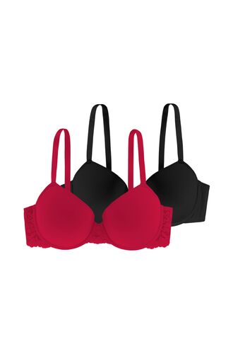 Σουτιέν Dorina ARA - 1+1 ΔΩΡΟ - Κόκκινο - Μαύρο - Μεγάλα μεγέθη - Cup E
