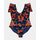 Γυναικείο Plus Size μαγιό ολόσωμο Rock Club - Orchid print - Regular Fit - Lycra - Cup E F