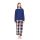 Γυναικεία Πυτζάμα Pink Label - Μπλε - Καρό - Cotton - Regular Fit