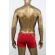 MED Ανδρικό boxer Pit - Κόκκινο με χρυσό σχέδιο - Φαρδύ εξωτερικό λάστιχο