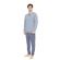 Ανδρική πυτζάμα ULISSE  - Raf Gray - Ριγέ παντελόνι - Cotton - Regular Fit