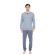Ανδρική πυτζάμα ULISSE  - Raf Gray - Ριγέ παντελόνι - Cotton - Regular Fit
