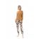 Γυναικεία Πυτζάμα Pink Label - Floral Print - Χρυσό - Viscose - Regular Fit