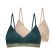 Γυναικεία Bralette Dorina - 1+1 ΔΩΡΟ - Γεωμετρική Δαντέλα - Πράσινο - Μπεζ -  Polyamide - Regular Fit