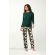 Γυναικεία Πυτζάμα Vamp - Κυπαρισσί - Patchwork  print - Regular Fit - Viscose