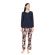 Γυναικεία Πυτζάμα Pink Label - Floral Print - Navy με πατιλέτα - Cotton - Regular Fit