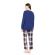Γυναικεία Πυτζάμα Pink Label - Μπλε - Καρό - Cotton - Regular Fit