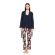 Γυναικείο Σετ ρόμπα & πυτζάμα Pink Label - Floral Print - Navy - 3PCS - Cotton - Regular Fit