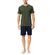 Ανδρική Καλοκαιρινή Πυτζάμα Ulisse - Oil Green V-NECK - Κοντό μανίκι - Cotton