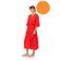 Γυναικείο Beachdress Pink Label - Σεμιζιέ Μακρύ Φόρεμα - Orange - Viscose