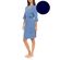 Γυναικεία Ρόμπα Pink Label - Σταυρωτή Yacht Blue - Μανίκι 3/4 - Cotton