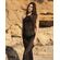 Γυναικείο Beachwear Rock Club - Πλεκτό Φόρεμα Maxi - Μαύρο - Regular Fit - Cotton