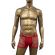 MED Ανδρικό boxer Pit - Κόκκινο με χρυσό σχέδιο - Φαρδύ εξωτερικό λάστιχο
