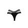 Slip Brazil  MED JOAN - Μαύρο - Sexy string - Ασημί logo