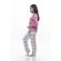 Γυναικεία πυτζάμα Galaxy - Ροζ - Καρό παντελόνι - Plus SizeΓυναικεία πυτζάμα Galaxy - Ροζ - Καρό παντελόνι - Plus Size